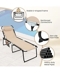 Inolait Sugift Foldable Recline Lounge Chair with Adjustable Backrest and Footrest