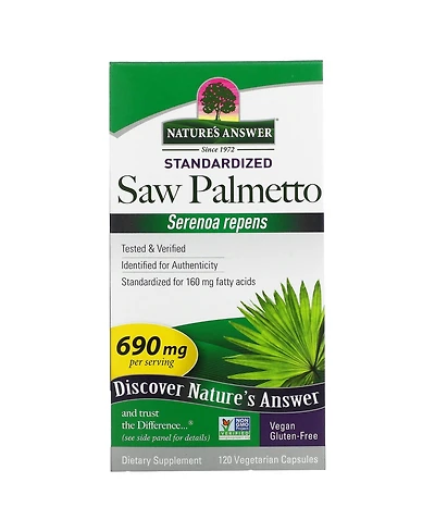 Nature's Answer Saw Palmetto Standardized 690 mg - 120 Vegetarian Capsules