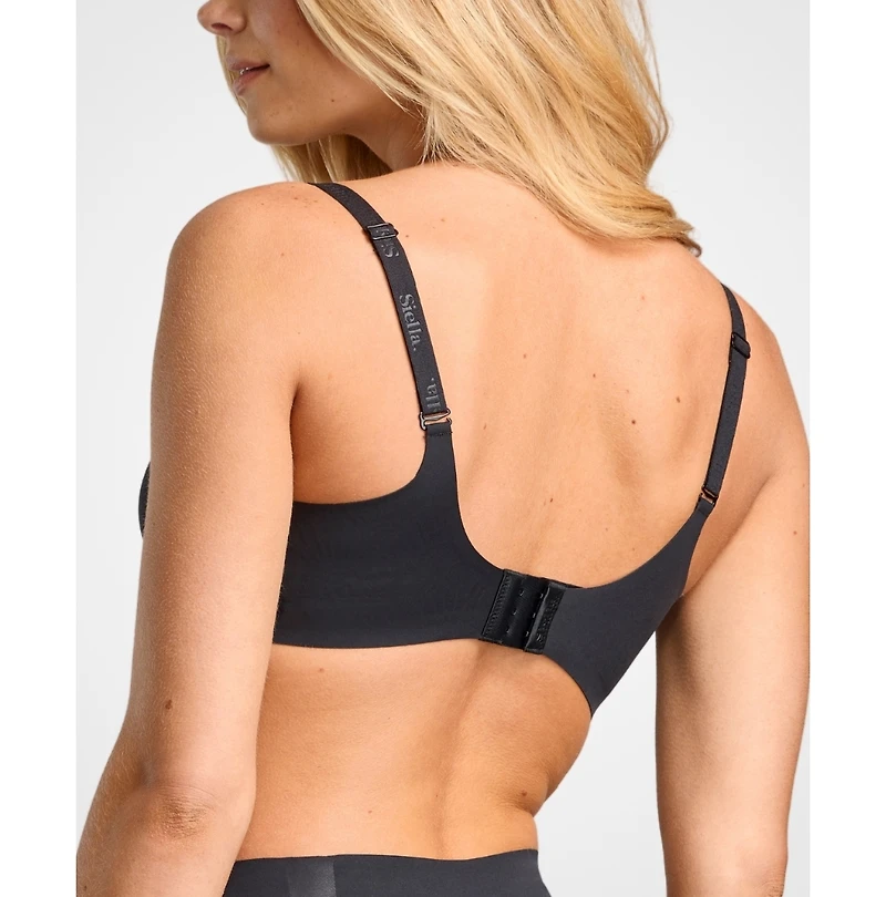 Siella Women's No-Show V-Neck Bra with removable pads
