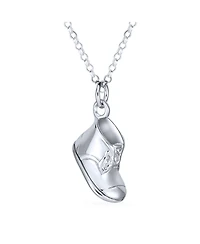 Bling Jewelry Baby Shoe Bootie Charm Pendant Necklace Gift New Mother Cz Sterling Silver