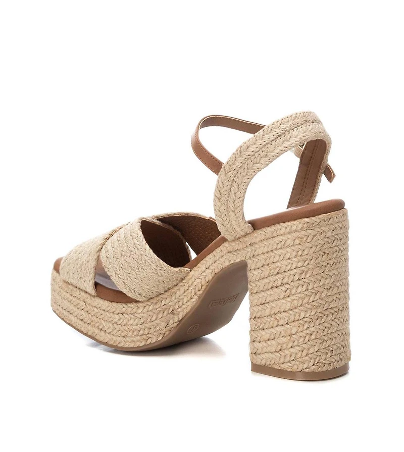 Women's Heeled Jute Platform Sandals By Xti