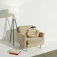 Levi Modern Led Tripod Gold Floor Lamp with Drum Shade (61"), Bulb Included