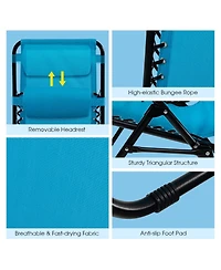 Inolait Sugift 2 Pieces Folding Lounge Chair with Zero Gravity