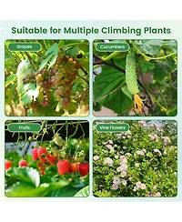 Sugift 7.5 Feet Garden Arch Trellis with Pe Coated Metal Structure