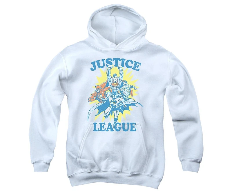 Justice League Boys of America Youth Lets Do This Pull Over Hoodie / Hooded Sweatshirt