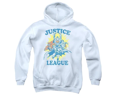 Justice League Boys of America Youth Lets Do This Pull Over Hoodie / Hooded Sweatshirt