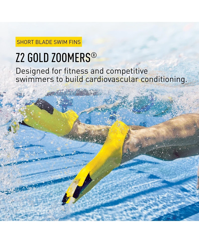 Finis Zoomer Fins, Yellow, Size-e
