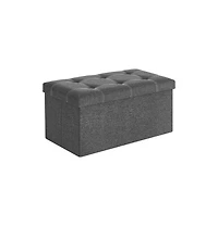 Slickblue Storage Ottoman Bench, 21 Gal. Folding Chest, Bed End Stool, Footstool With Breathable
