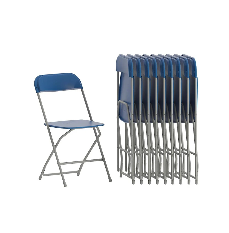 Set Of 10 Stackable Folding Plastic Chairs