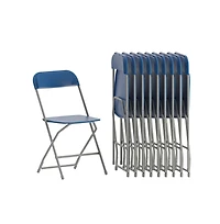 Set Of 10 Stackable Folding Plastic Chairs
