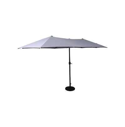 Evanston 15 Ft Triple Head Umbrella for Patio Use with Crank Handle, and Easy Lift Function