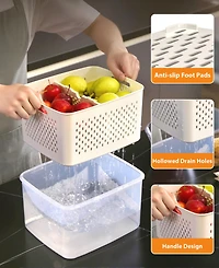6 Piece Food Storage Container Set with Colander and Divider Plates