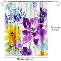 71x74 Botanical Shower Curtain - Floral Shimmer by Harrison Ripley