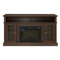 Streamdale Modern Tv Stand with Fireplace Insert, Espresso, 58.25" W