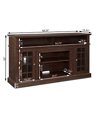 Streamdale Modern 65" Tv Stand with Open/Closed Storage, Espresso