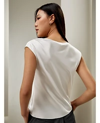 Lilysilk Women's Silk Charmeuse Cowl Neck Top