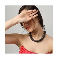 Sohi Women's Silver Cluster Collar Necklace