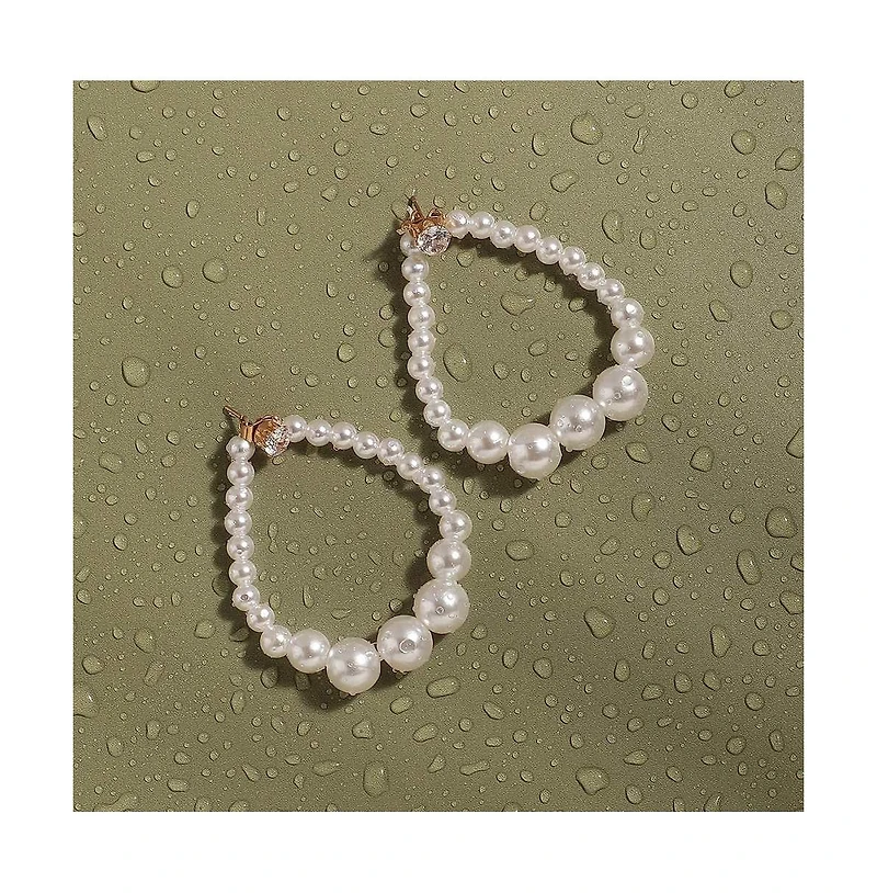 Sohi Women's Gold Snowball Teardrop Drop Earrings