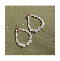 Sohi Women's Gold Snowball Teardrop Drop Earrings