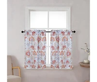 Kate Aurora Country Living Farmhouse 3 Pc Solid Cafe Kitchen Curtain Tier & Tucked Valance Set