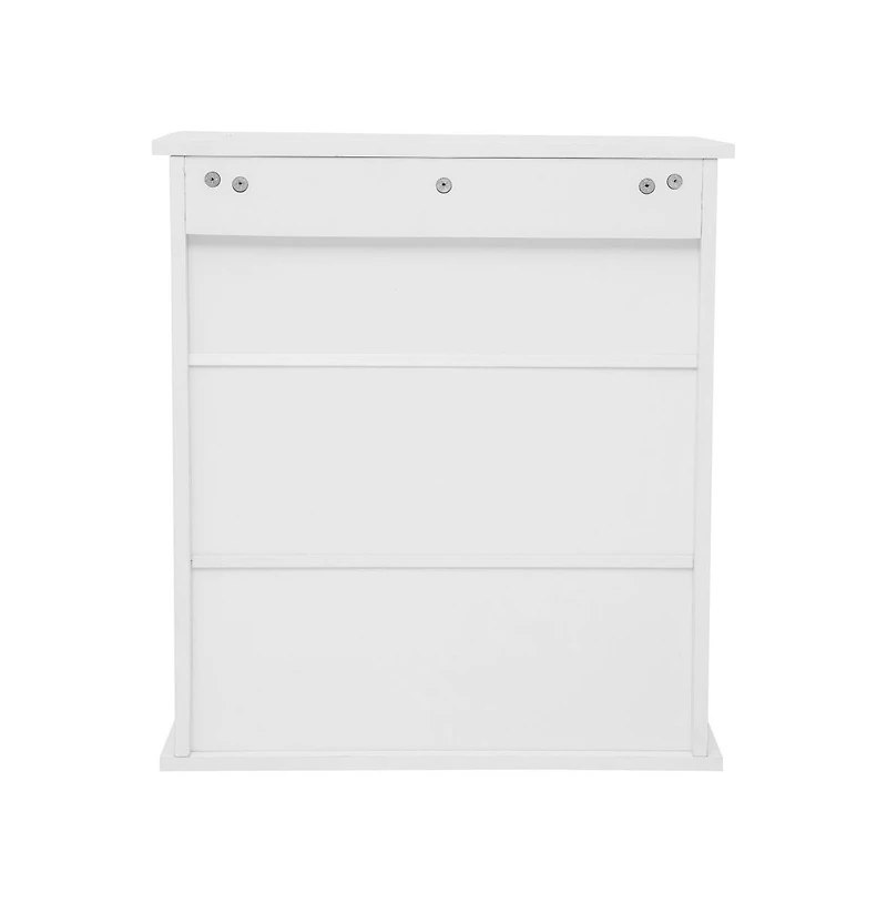 Merrick Lane Vigo Wall Mounted Bathroom Medicine Cabinet With Adjustable Cabinet Shelf, Lower Open Shelf, And Magnetic Closure Doors