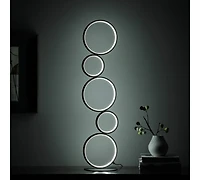 Streamdale 38.5" In Else Nordic 5-Ring Shaped Matte Black Led Metal Table Lamp