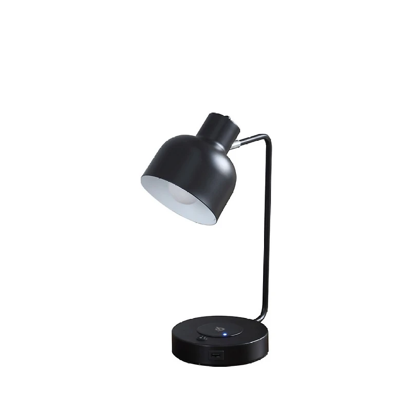 Streamdale Vadim Black Student Desk Lamp with Usb Port (15.25")