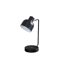 Streamdale Vadim Black Student Desk Lamp with Usb Port (15.25")