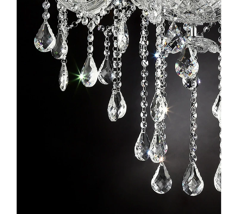 Streamdale 37" In Eilish Silver Crystal 8-led Light Chandelier