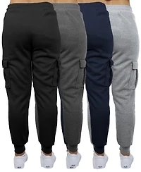 Carol Vee Women's Heavyweight Loose Fit Fleece-Lined Cargo Jogger Pants-4PK