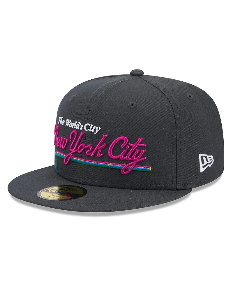 New Era Men's Graphite New York Mets 2024 City Connect Icon 59FIFTY Fitted Hat