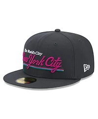 New Era Men's Graphite New York Mets 2024 City Connect Icon 59FIFTY Fitted Hat