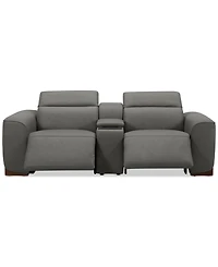 Lovro 3-Pc. Leather Sofa with 2 Power Motion Chairs & 1 Console, Created for Macy's
