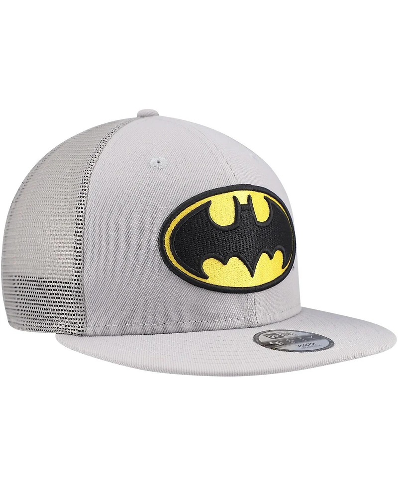 New Era Big Boys and Girls Gray Batman 9FIFTY Trucker Snapback Hat