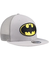 New Era Big Boys and Girls Gray Batman 9FIFTY Trucker Snapback Hat