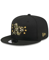 New Era Men's Black Oakland Athletics 2024 Armed Forces Day 9FIFTY Snapback Hat