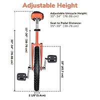 Yescom 18 In Wheel Outdoor Unicycle Skid-proof Tire Fitness Bicycle Balance Training for Adults Teenagers Kids