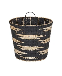 Household Essentials Tapered Woven Basket, Large Decorative Basket with Handles