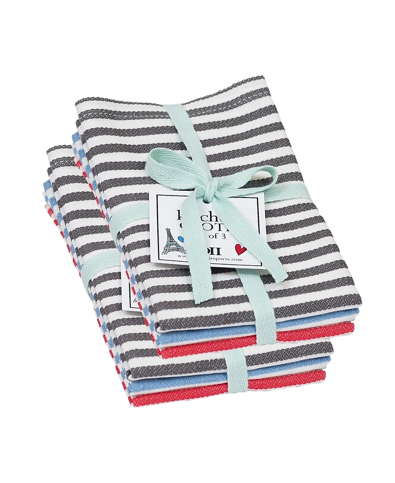 Design Imports Heavy Duty Kitchen Cleaning Collection, Long-Lasting Quality, Cotton Dishcloth Set, 13x13", Stripe, 6 Piece