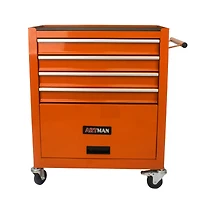 Simplie Fun 4 Drawers Multifunctional Tool Cart With Wheels-Orange