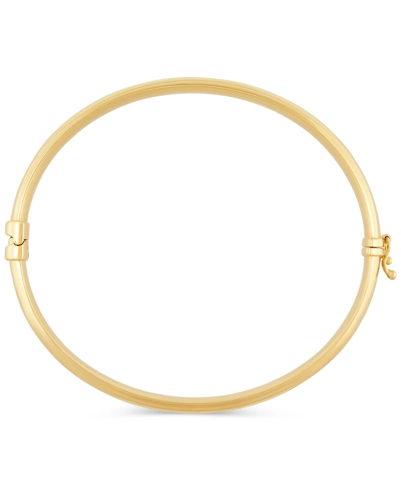 High Polished Tube Hinge Bangle Bracelet (8.5mm) in 18k Gold-Plated Sterling Silver