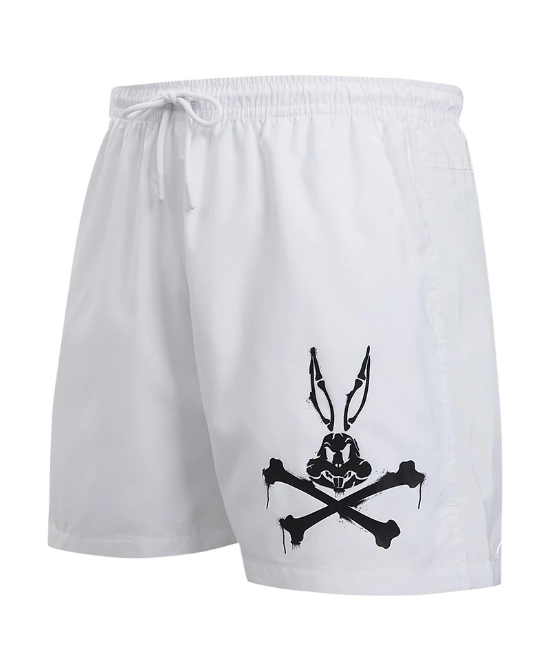 Freeze Max Men's White Looney Tunes Bugs Bunny Melted Skeleton Shorts