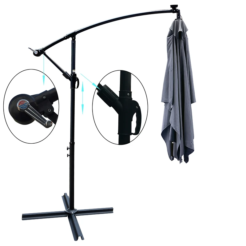 Streamdale Solar Powered Led Patio Umbrella, 8 Ribs