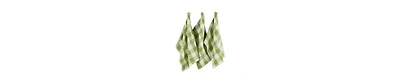 Design Imports Buffalo Check Kitchen Collection, Classic Farmhouse Dishtowel Set, 20x30", Antique Green, 3 Piece