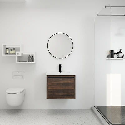 Streamdale 24 Inch Bathroom Cabinet with Sink, Soft Close Doors