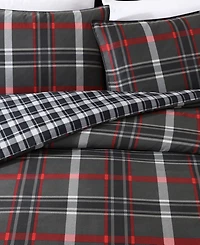 Closeout! Eddie Bauer Willow Plaid Microsuede Piece Duvet Cover Set