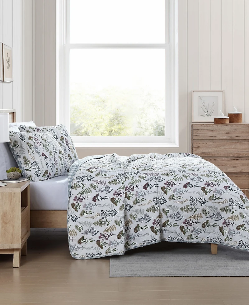 Eddie Bauer Flower Field Reversible 3 Piece Quilt Set