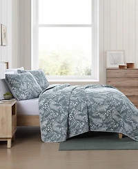 Closeout! Eddie Bauer Fern Garden Reversible 3 Piece Quilt Set