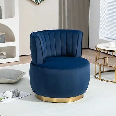 Streamdale Velvet Swivel Barrel Chairs for Living Room or Office