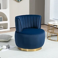 Streamdale Velvet Swivel Barrel Chairs for Living Room or Office